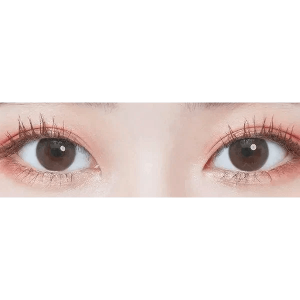 LensTown Elly Basic Brown — both eyes wearing the contact lenses