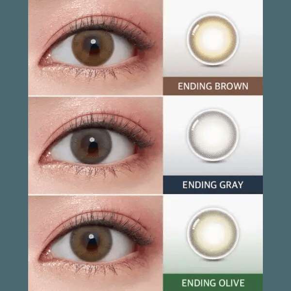 Olens Ending Gray (20p) colored contact lens, 13.2mm graphic diameter, Daily wear