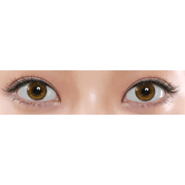 LensRang Epi Brown — both eyes wearing the contact lenses