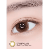 LensRang Epi Brown — single-eye close-up showing the contact lens appearance