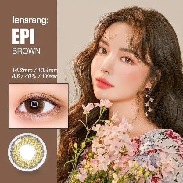 LensRang Epi Brown — model portrait showing the contact lens look