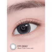 LensRang Epi Gray — single-eye close-up showing the contact lens appearance