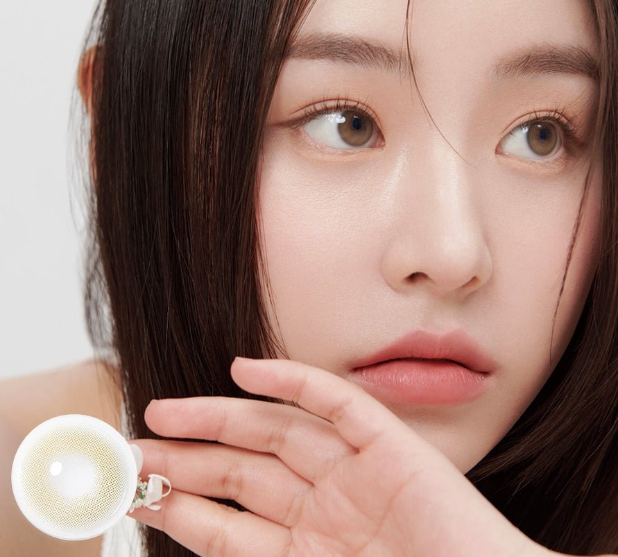 i-DOL EuroRing Mel Beige colored contact lens, 13.0mm graphic diameter, 6–12 month replacement
