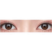 Olens Eyelighter Glowy 1Day Black (20p) — both eyes wearing the contact lenses
