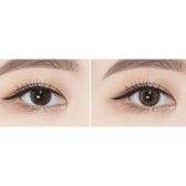 Olens EyeTeen Brown — both eyes wearing the contact lenses
