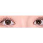 Olens EyeTeen Brown — both eyes wearing the contact lenses