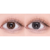 Olens EyeTeen Gray — both eyes wearing the contact lenses