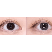Olens EyeTeen Gray — both eyes wearing the contact lenses