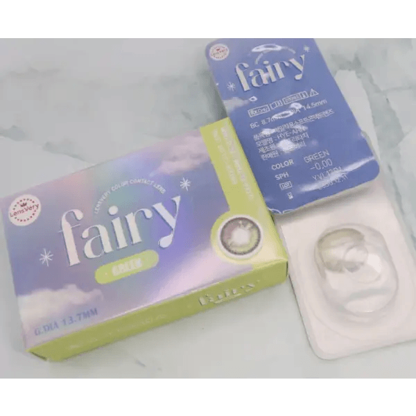 LensVery Fairy Green colored contact lens, 13.7mm graphic diameter, Monthly wear
