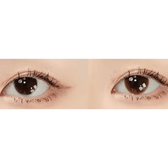 Olens Falling Brown — both eyes wearing the contact lenses