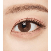 Olens Falling Brown — both eyes wearing the contact lenses