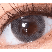 Olens Falling Gray — single-eye close-up showing the contact lens appearance
