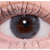 Olens Falling Gray — single-eye close-up showing the contact lens appearance