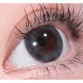 Olens Falling Gray — single-eye close-up showing the contact lens appearance