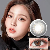 LensTown Fancia Silver Gray — model portrait showing the contact lens look