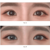 Olens French Shine Gray colored contact lens, 13.2mm graphic diameter, Monthly wear