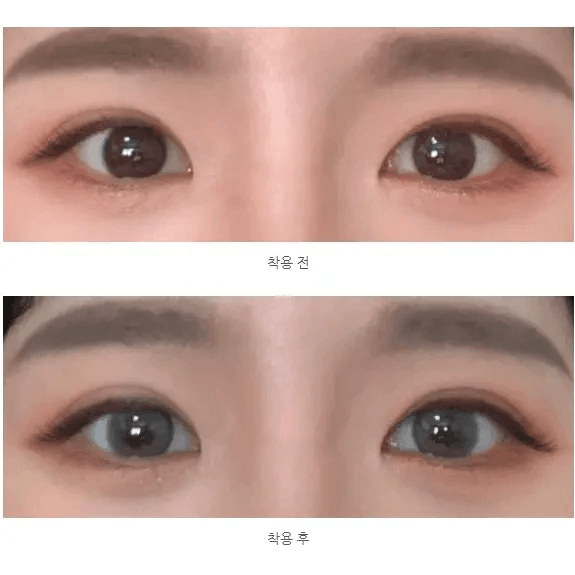 Olens French Shine Gray colored contact lens, 13.2mm graphic diameter, Monthly wear