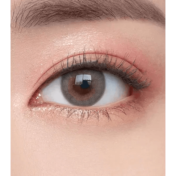 Olens French Shine Gray colored contact lens, 13.2mm graphic diameter, Monthly wear