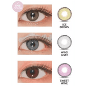 LensVery Funny Ann Ice Brown — contact lens appearance comparison