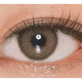 LensVery Funny Ann Ice Brown — single-eye close-up showing the contact lens appearance