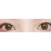 LensVery Funny Ann Ice Brown — both eyes wearing the contact lenses