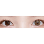 LensVery Funny Ann Ice Brown — both eyes wearing the contact lenses
