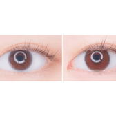 LensVery Funny Ann Sweet Wine Violet — both eyes wearing the contact lenses
