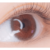 LensVery Funny Ann Sweet Wine Violet — single-eye close-up showing the contact lens appearance