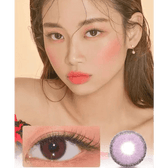 LensVery Funny Ann Sweet Wine Violet — model portrait showing the contact lens look