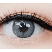 LensVery Funny Ann Wind Gray — single-eye close-up showing the contact lens appearance