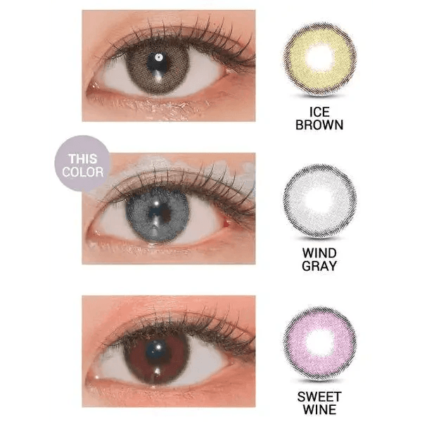 LensVery Funny Ann Wind Gray — contact lens appearance comparison