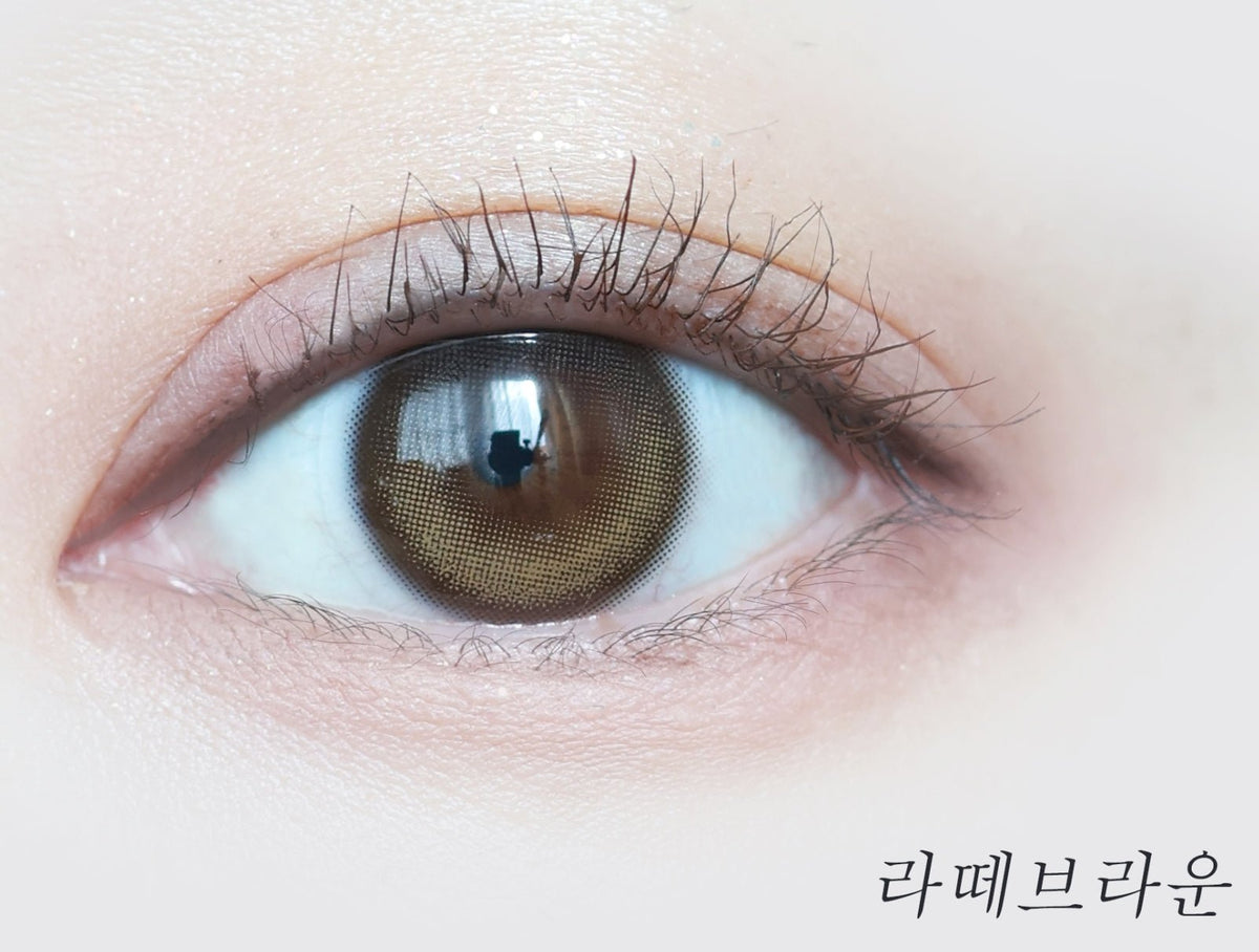 Olens Glowy Natural Latte Brown colored contact lens, 13.0mm graphic diameter, Monthly wear