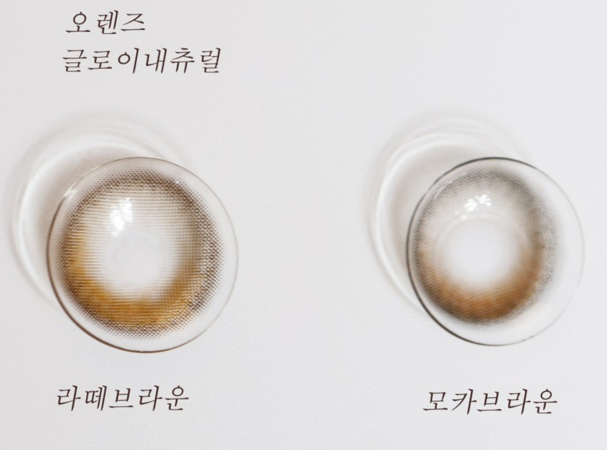 Olens Glowy Natural Latte Brown colored contact lens, 13.0mm graphic diameter, Monthly wear