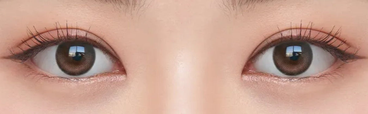 Olens Glowy Natural Mocha Brown colored contact lens, 13.0mm graphic diameter, Monthly wear