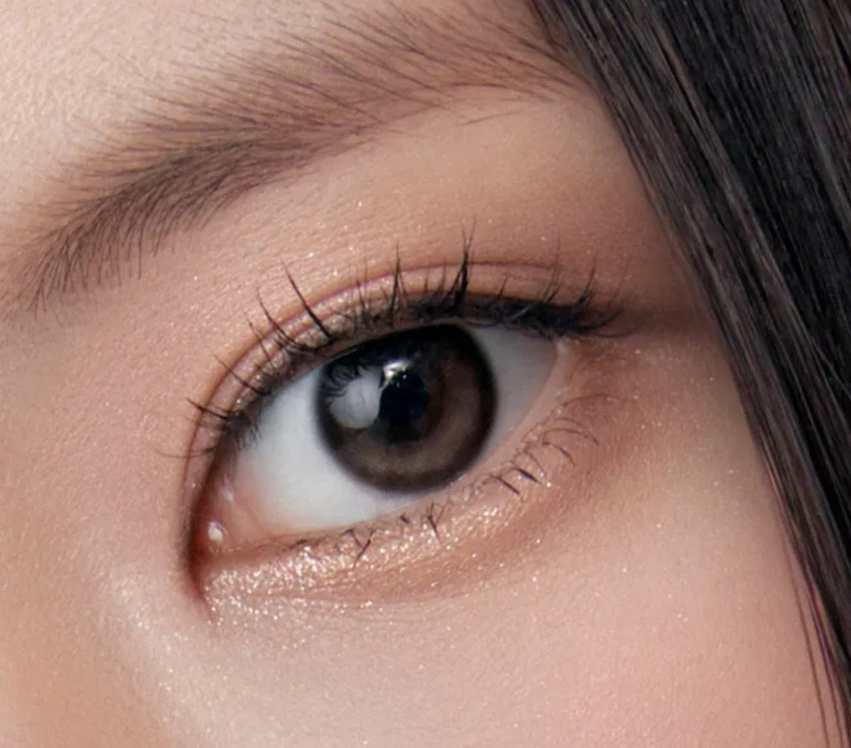 Olens Glowy Natural Mocha Brown colored contact lens, 13.0mm graphic diameter, Monthly wear