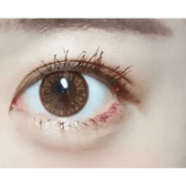Olens Grang Grang Brown — single-eye close-up showing the contact lens appearance
