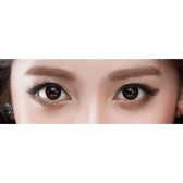 Olens Grang Grang Choco — both eyes wearing the contact lenses