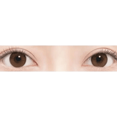 LensTown Hermera Brown — both eyes wearing the contact lenses