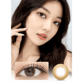 LensVery Honey U Brown — model portrait showing the contact lens look