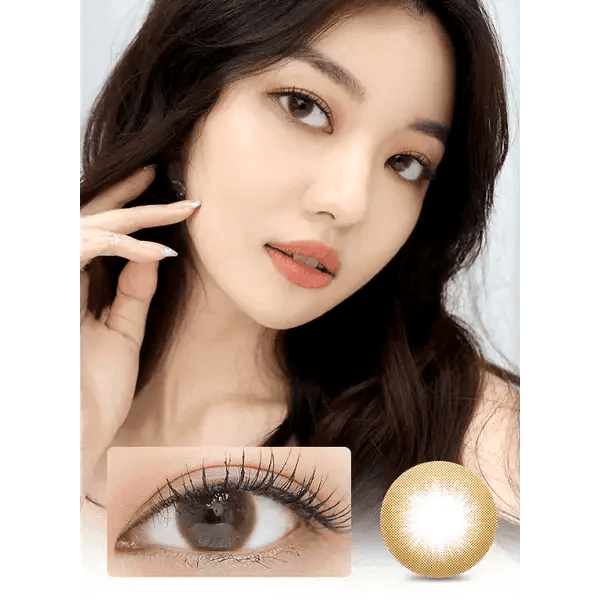 LensVery Honey U Brown colored contact lens, 12.9mm graphic diameter, Monthly wear