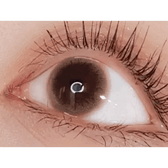 LensVery Honey U Brown — single-eye close-up showing the contact lens appearance