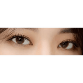 LensVery Honey U Brown — both eyes wearing the contact lenses