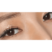 LensVery Honey U Choco — both eyes wearing the contact lenses