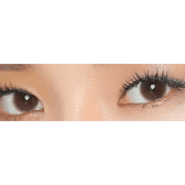 LensVery Honey U Choco — both eyes wearing the contact lenses