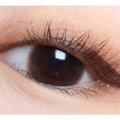 LensVery Honey U Choco — single-eye close-up showing the contact lens appearance