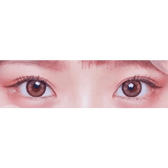 LensTown Hotto Hazel Choco — both eyes wearing the contact lenses