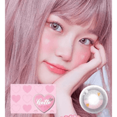 LensTown Hotto Strawberry Gray — model portrait showing the contact lens look