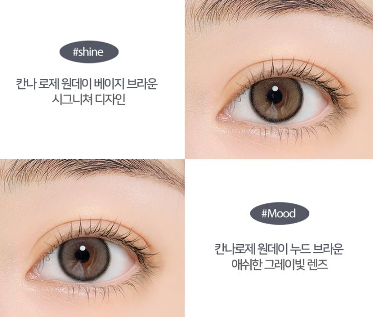 i-DOL Canna Roze Beige Brown 1Day (10p) — contact lens product information graphic