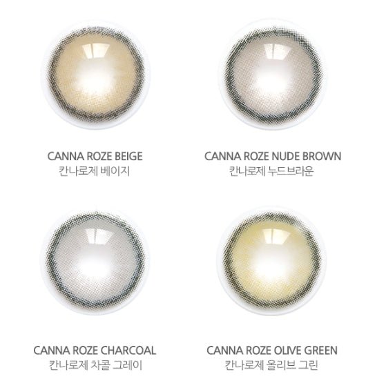 i-DOL Canna Roze Olive Green — contact lens product information graphic