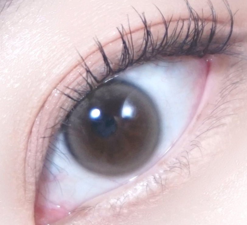 i-DOL Eyeis Ash Brown colored contact lens, 13.0mm graphic diameter, Monthly wear